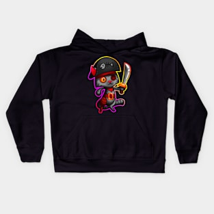 Cat pirate with outline Kids Hoodie